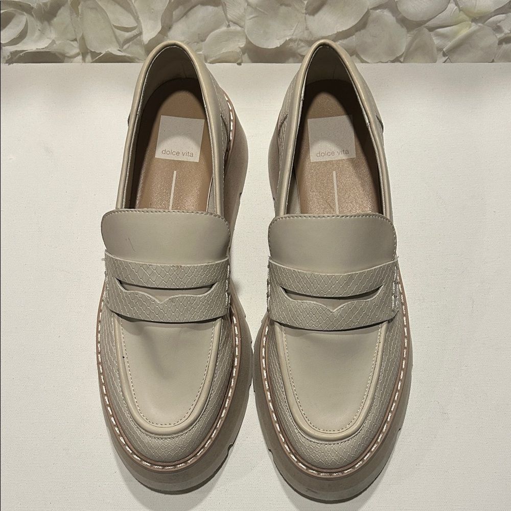 Dolce Vita Ivory Platform Penny Loafers